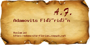 Adamovits Flórián névjegykártya